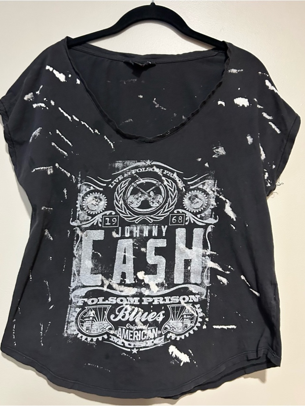 Rick and Republic Black Graphic Tee - Women’s Distressed Top